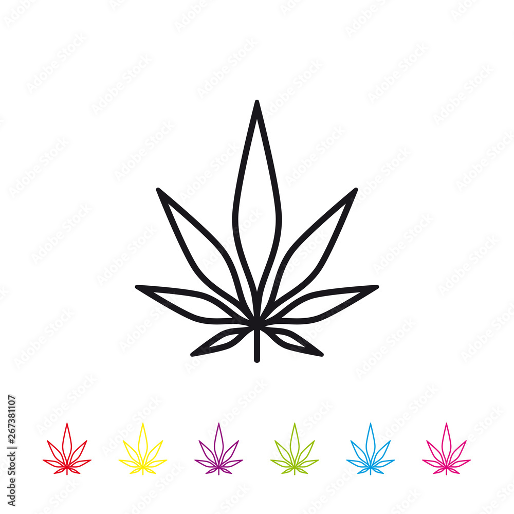 Marijuana leaf line icon vector illustration