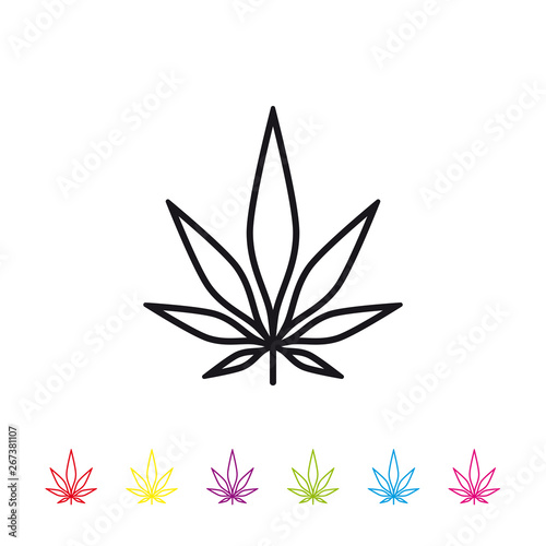 Marijuana leaf line icon vector illustration