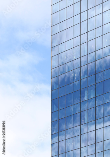 Beautiful photos of modern buildings under blue sky. Europe, Bulgaria, Sofia.