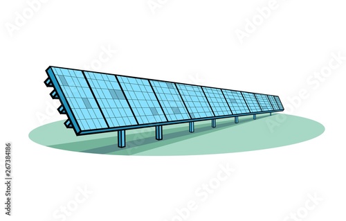 Minimalistic illustration of solar panels