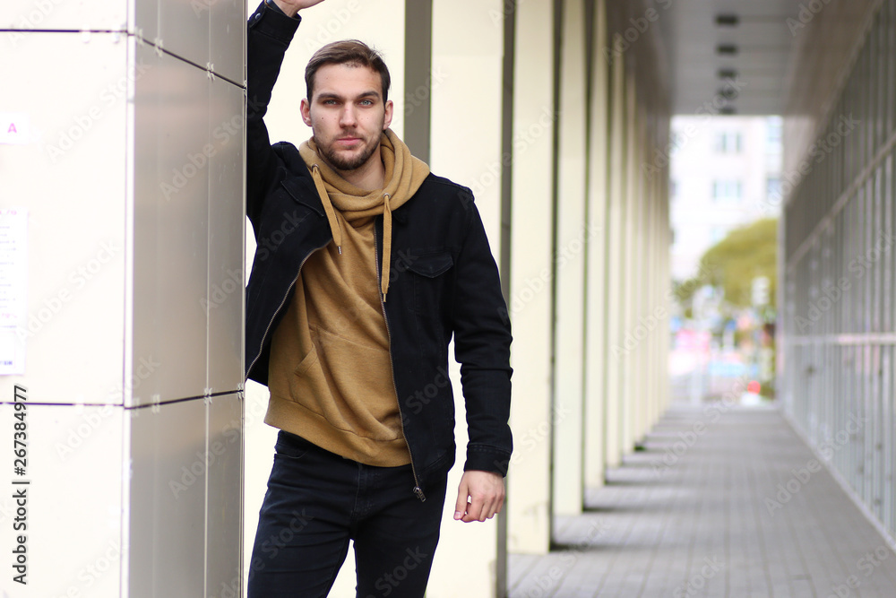 Young beard man in an autumn Young beard man in an autumn