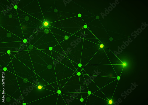 Abstract technology background with connecting dots and lines. Data and technology concept, network connection,