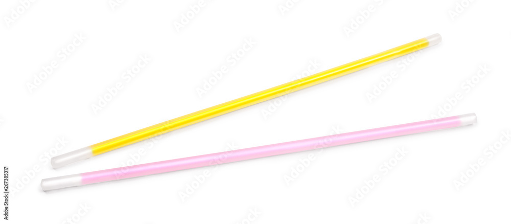 neon sticks for bracelet on an isolated white background neon sticks for bracelet on an isolated white background