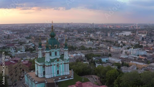 Wallpaper Mural Aerial view of St. Andrew’s Church, historical center, Podolsky district, Kyiv, Ukraine Torontodigital.ca