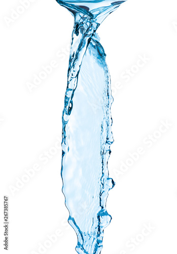 A jet of water on an isolated white background