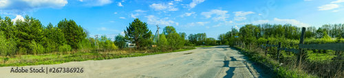 panoramic view forest and blue sky