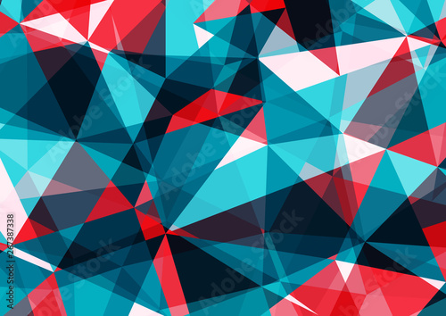 Abstract blue, red and white geometric vector background