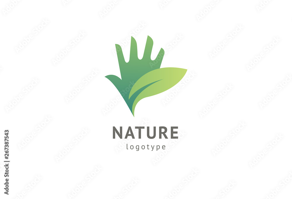 Abstract nature logo icon vector design. Healthy eco food, ecology, spa, diet, yoga, Environment day vector logo. Happy people with leaf logo. Fitness, sport web icon.