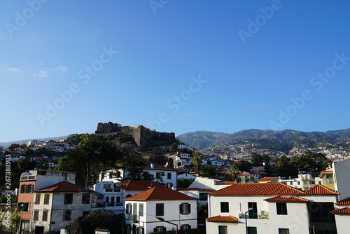Funchal in Madeira city view in a sunny summer day © condruzmf