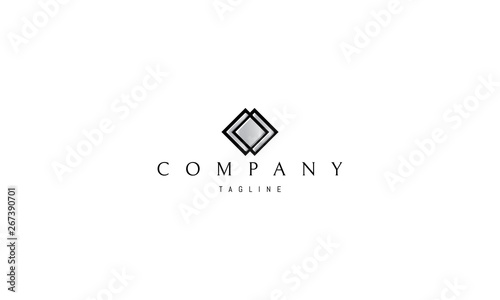 Steel rhombus abstract gray vector logo design