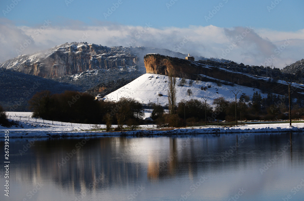 frozen lake in the mountains