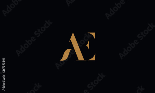 AE logo design template vector illustration