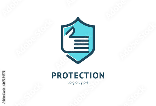 Shield icon. Vector flat style illustration Abstract business security Agency logo template. Logo concept of antivirus, protection, insurance, privacy, guard.