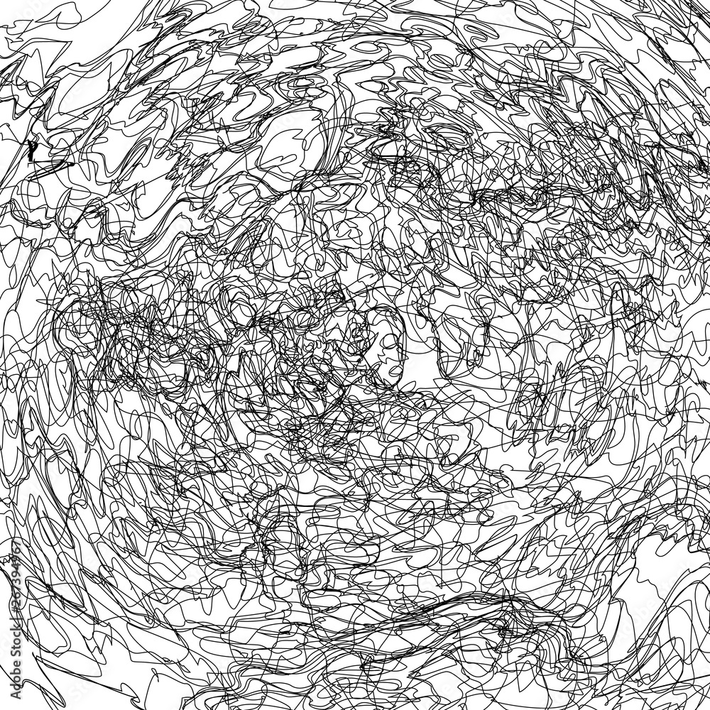 Random chaotic black lines on a white background Random chaotic black lines on a white background