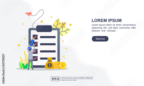 Vector illustration concept of salary payment with character. Modern illustration conceptual for banner, flyer, promotion, marketing material, online advertising, business presentation