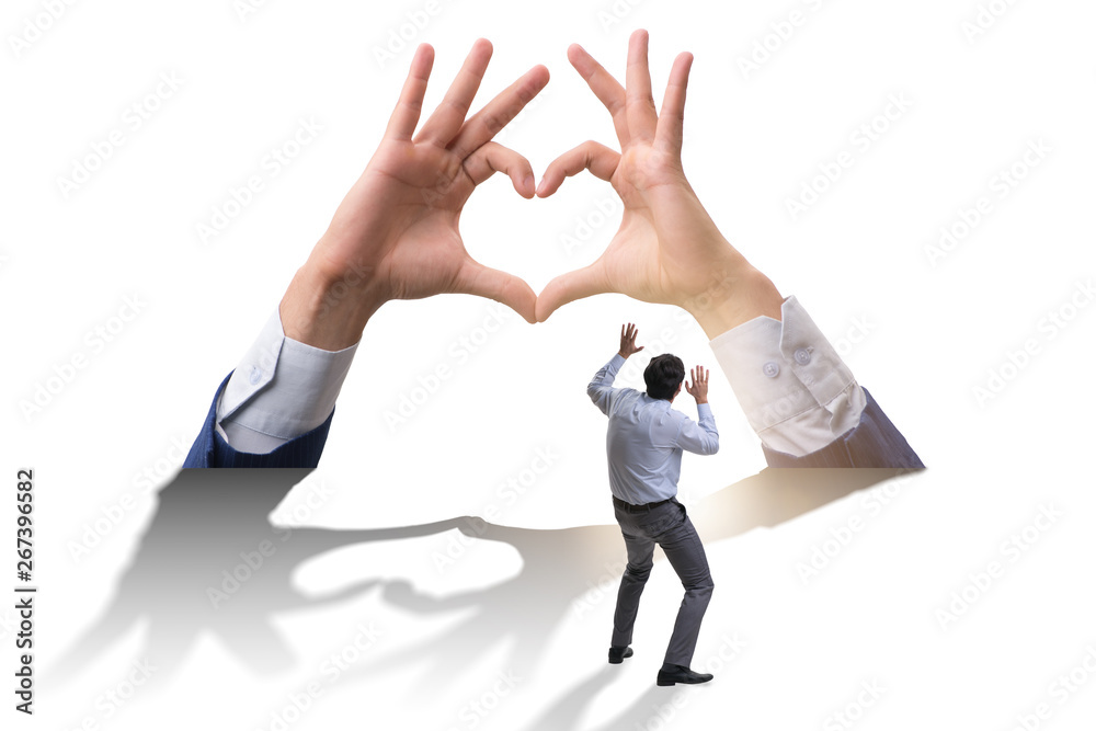 Hands showing heart gesture in love concept Hands showing heart gesture in love concept