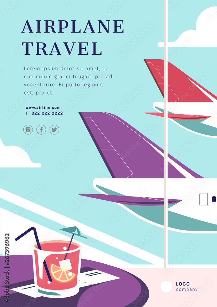 Airplane travel poster layout