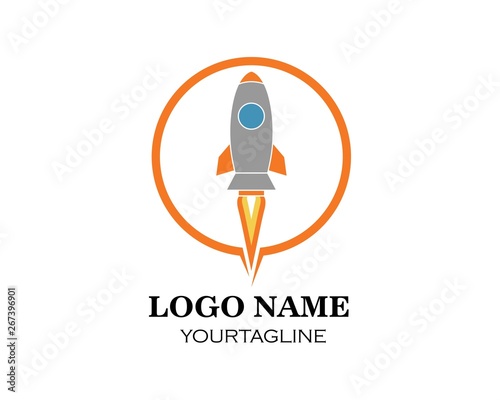 Rocket ilustration logo vector icon