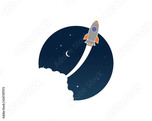 Rocket ilustration logo vector icon photo