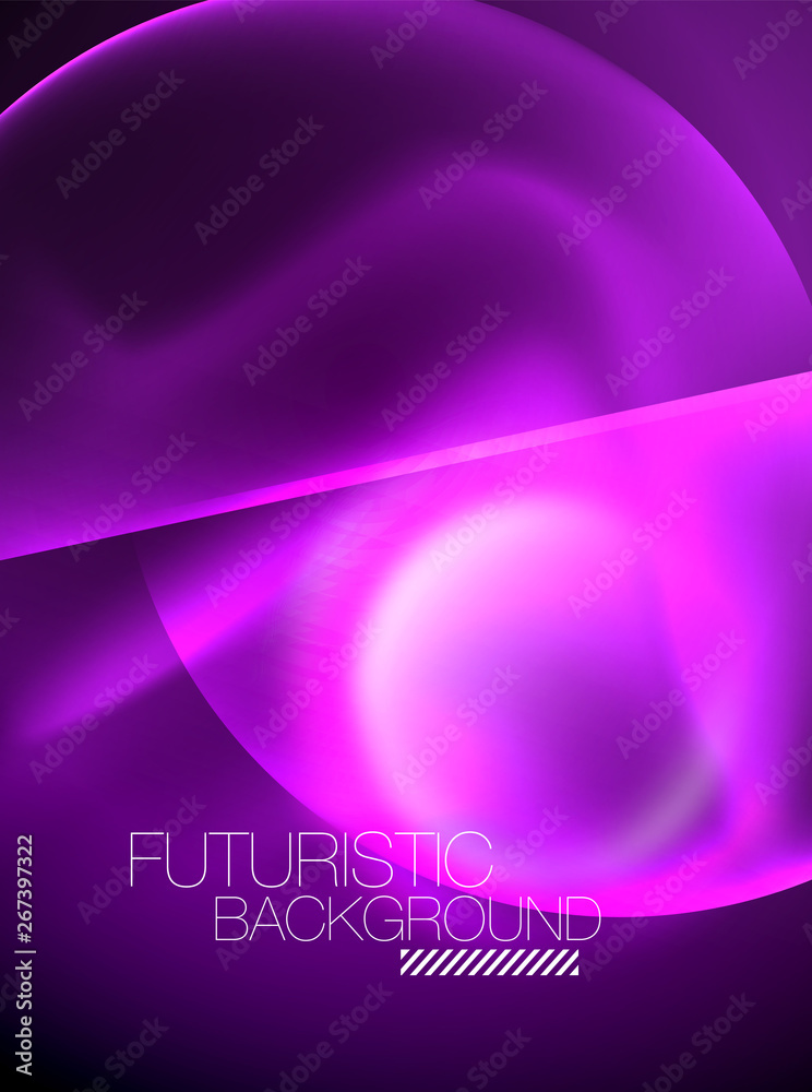 Blurred neon glowing round shapes, abstract circles and lights Blurred neon glowing round shapes, abstract circles and lights