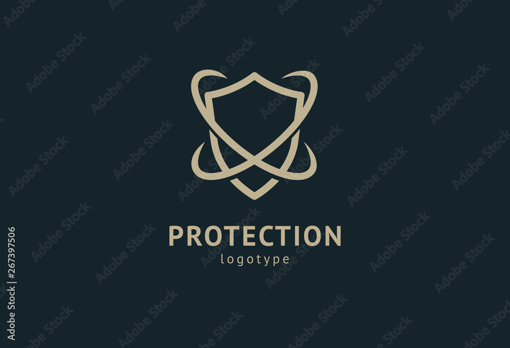 Shield icon. Vector flat style illustration Abstract business security Agency logo template. Logo concept of antivirus, protection, insurance, privacy, guard. Shield icon. Vector flat style illustration Abstract business security Agency logo template. Logo concept of antivirus, protection, insurance, privacy, guard.