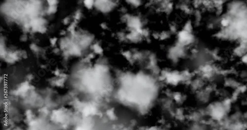 Cinema 4K 24 fps 3D animation of the realistic clouds with alpha matte