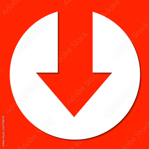 Free Download White paper arrow on red background - GFXLoad
