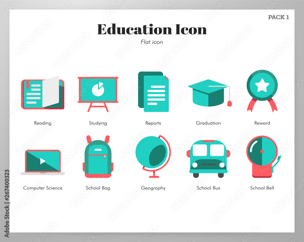 Education icons flat pack Education icons flat pack
