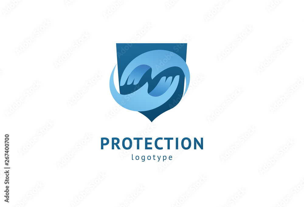 Shield icon. Vector flat style illustration Abstract business security Agency logo template. Logo concept of antivirus, protection, insurance, privacy, guard. Shield icon. Vector flat style illustration Abstract business security Agency logo template. Logo concept of antivirus, protection, insurance, privacy, guard.