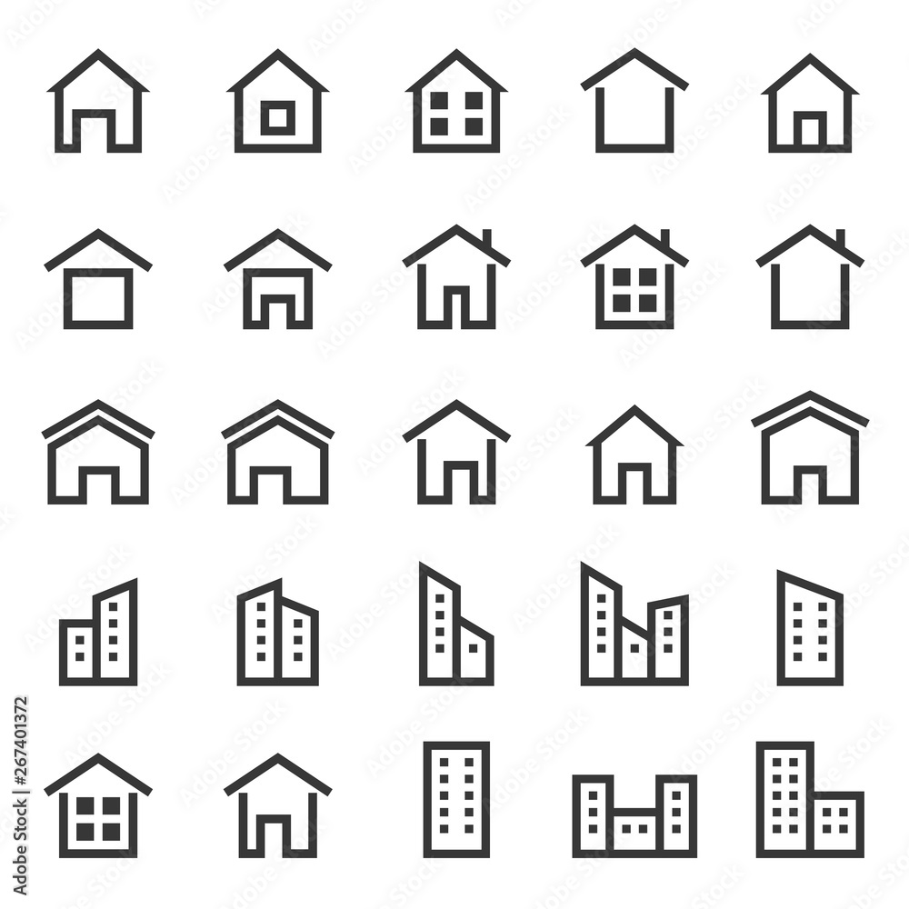 house icon set vector illustration