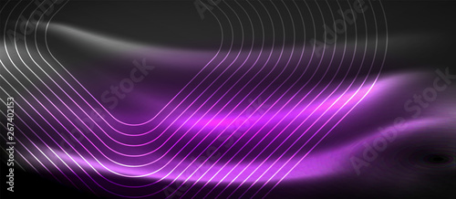 Glowing shiny neon squares abstract background, techno modern template