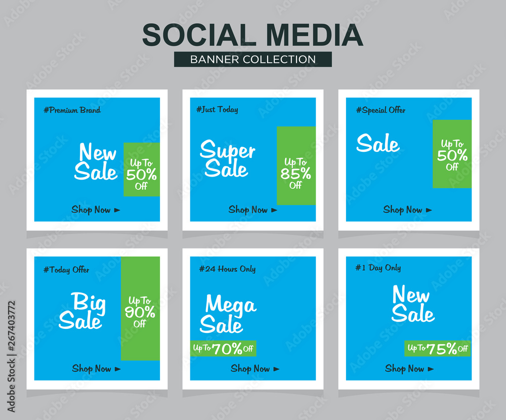 6 Slides modern Social Media banner Template. Promotional square web banner for social media. Banner template designs. 6 Slides modern Social Media banner Template. Promotional square web banner for social media. Banner template designs.