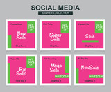 6 Slides modern Social Media banner Template. Promotional square web banner for social media. Banner template designs.