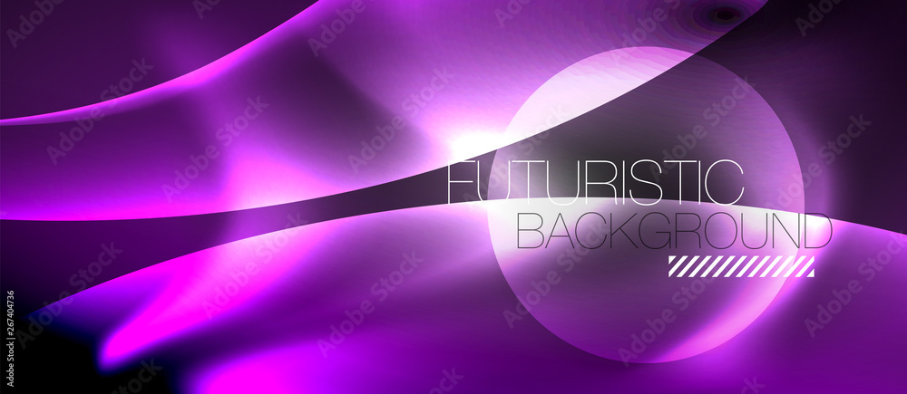 Glossy glowing neon light wave background Glossy glowing neon light wave background