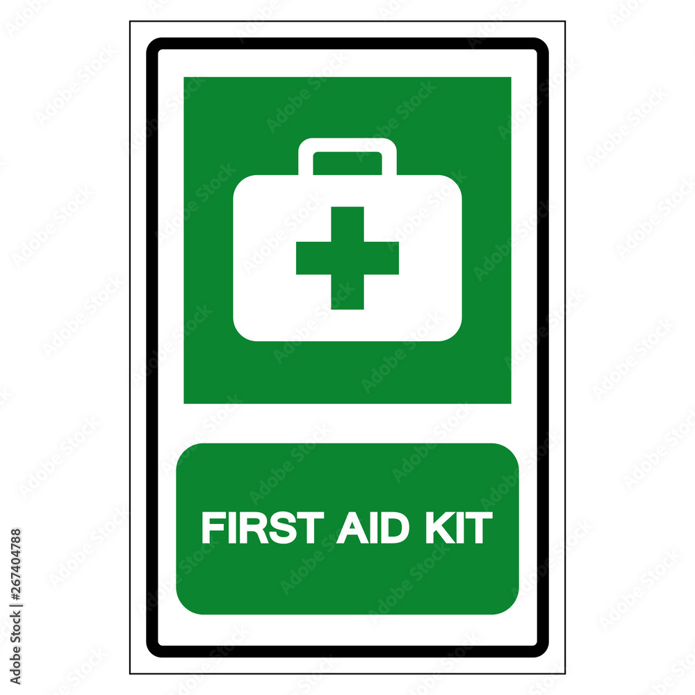 Obraz premium First Aid Kit Symbol Sign, Vector Illustration, Isolated On White Background Label .EPS10