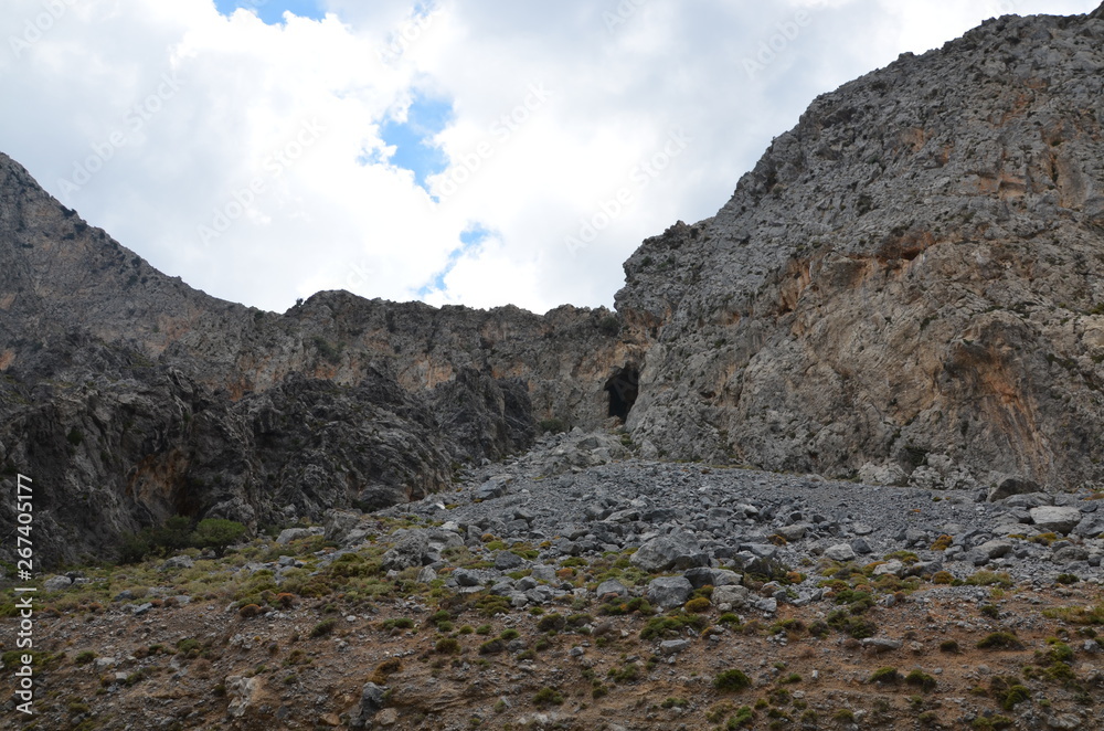 Greece Crete landscape mountains road panorama sea shore sun beach