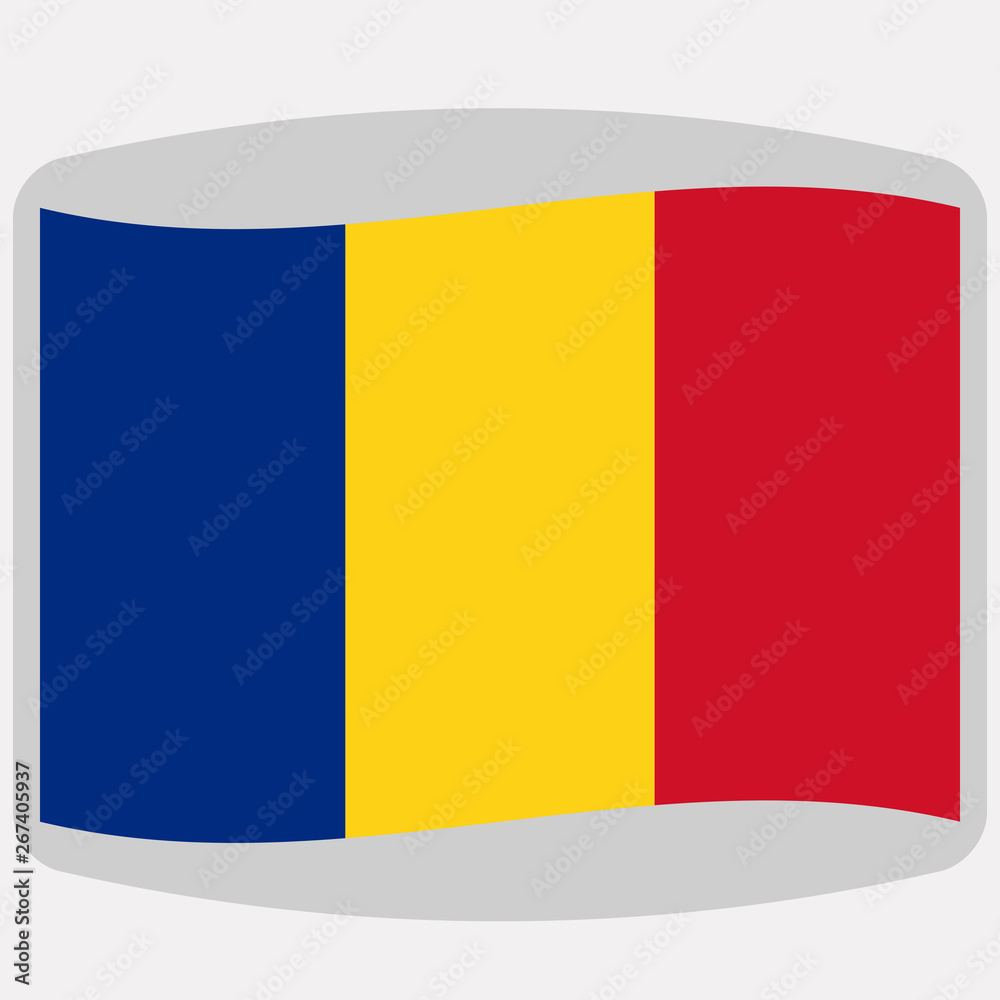 Fototapeta premium flag of Romania, vector illustration, flat