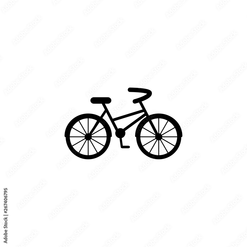 Bicycle icon. Flat bike pictogram isolated on white. Vector illustration. Eco transport symbol.