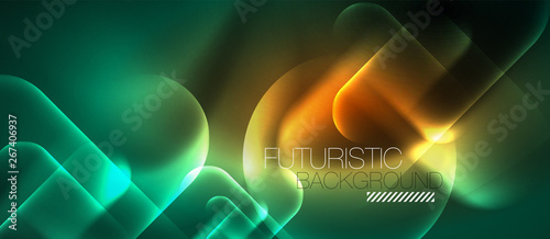 Neon glowing techno lines, hi-tech futuristic abstract background template