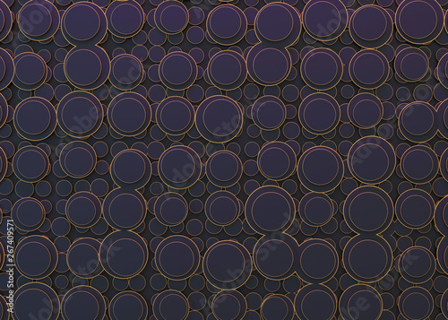 Abstract image of circles background. 3D