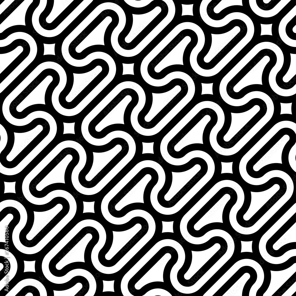 Vector geometric pattern. Seamless braided linear pattern.