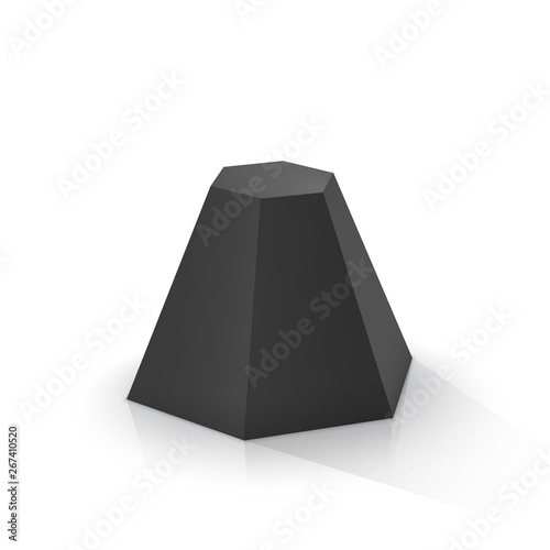Black frustum hexagonal pyramid