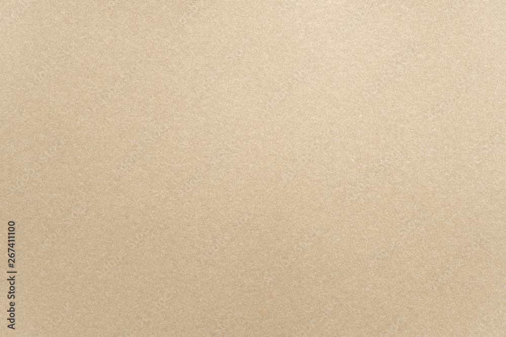 Abstract beige glossy paper texture background or backdrop. Empty light brown cardboard or shiny paperboard for decorative design element. Simple grainy surface for journal template presentation - obrazy, fototapety, plakaty 