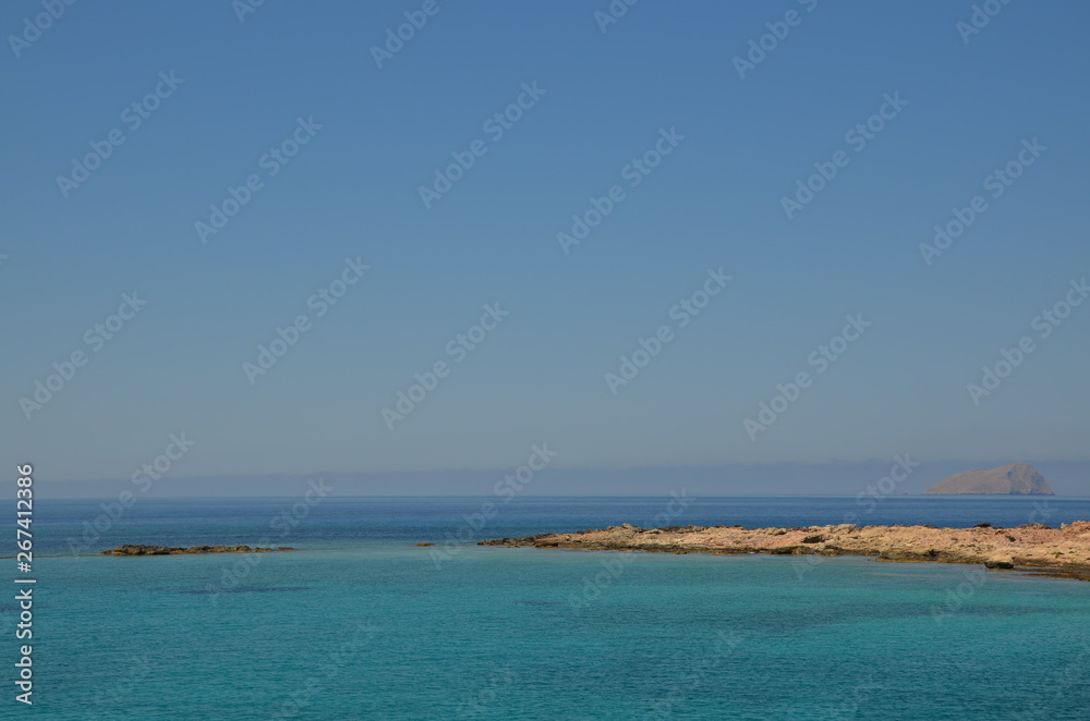 Greece Crete landscape mountains road panorama sea shore sun beach