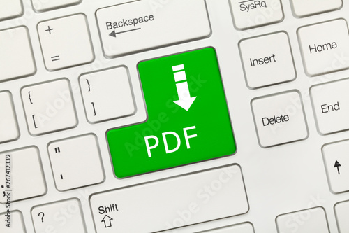 White conceptual keyboard - PDF (green key)