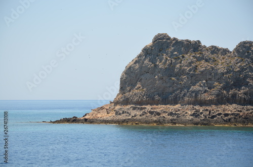 Greece Crete landscape mountains road panorama sea shore sun beach