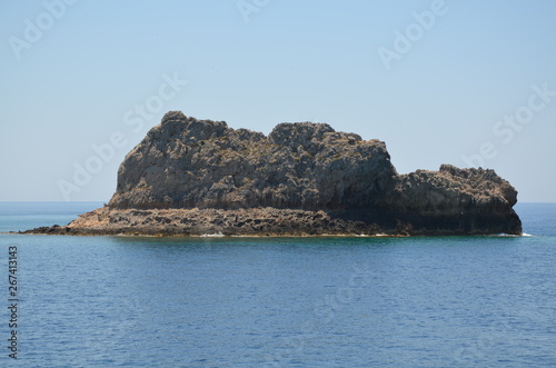 Greece Crete landscape mountains road panorama sea shore sun beach