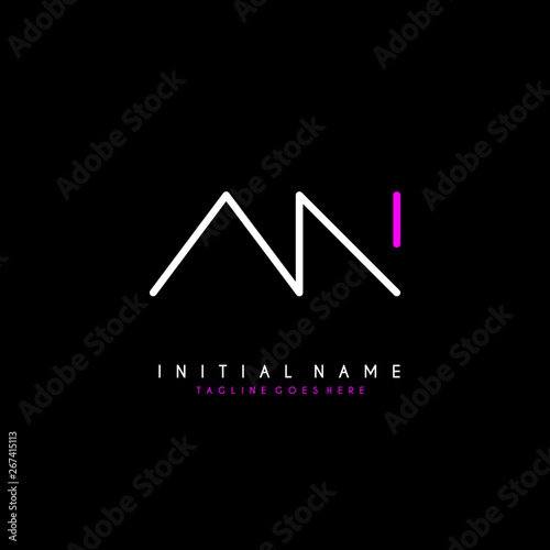 Initial A N AN minimalist modern logo identity vector