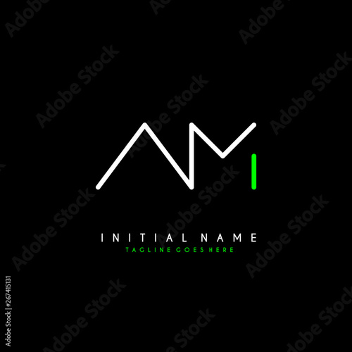 Initial A M AM minimalist modern logo identity vector