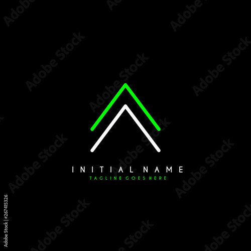 Initial A AA minimalist modern logo identity vector